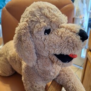 Ben Ben Plush Labrador Retriever Tan Dog Mouth Open Panting 19" Floppy Pillow